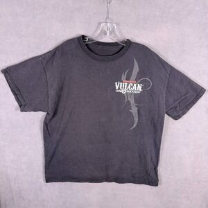 Y2K Kawasaki Vulcan Nation‎ Motorcycles Black Tee Shirt Mens Size Large? Faded